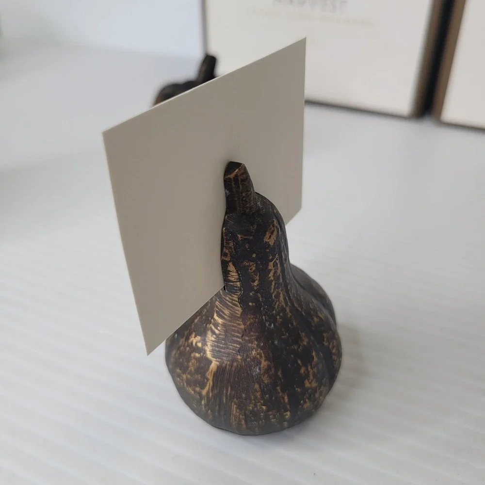 Williams Sonoma Harvest Gourd Pumpkin 4 Place Card Holders New Old Stock‎ RARE